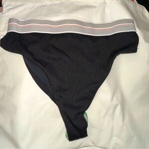 NWOT women’s dolce vita black ribbed elastic band waist bikini bottom S beach